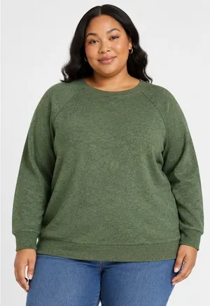 Time And Tru Womens Sweatshirt Sz XXL Olive Green Washed Crewneck Cozy Pullover thumbnail 1