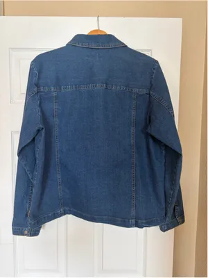 NWOT Woolrich Stretch Jean Jacket Women’s Large Americana Workwear Chic U9 thumbnail 2