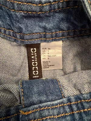 H&M Denim Overall Dress Size 6 thumbnail 7