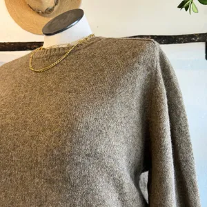 Banana Republic Tan Unisex Lambswool Alpaca Knit Elbow Patch Sweater Size XL thumbnail 3
