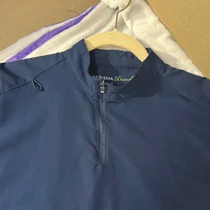 Ladies Navy Blue scrub top NWT SZ L thumbnail 2
