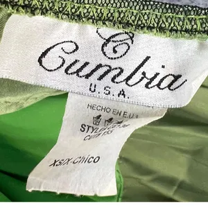 Vintage Y2K Cumbia Dress‎ XS Green Satin Black Mesh Goth Dark Fairy Whimsygoth thumbnail 11
