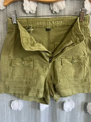 American Eagle Highest Rise 90s Boyfriend Cargo Shorts Green Size 0 thumbnail 3