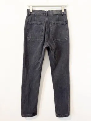 Madewell The 90s Straight Jeans Size 26 Camplin Black High Rise Utility‎ Grunge thumbnail 11