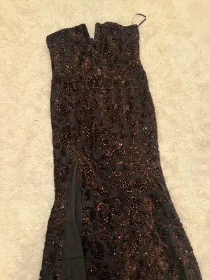 NEW Dress The Population Fernanda Sleeveless mocha & black Gown Sz XL thumbnail 5