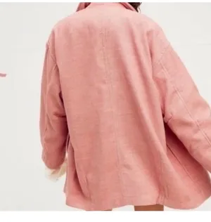 Free People Dusty Pink Oversized Blazer L thumbnail 2