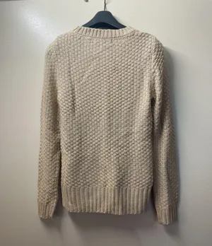 Mak | NWOT | Round Neck Long Sleeve Knit Sweater | S | Tan | MK3312 thumbnail 3