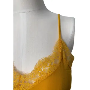 Forever 21 Mustard Yellow Lace Trim Camisole Top Small‎ Adjustable Straps thumbnail 5
