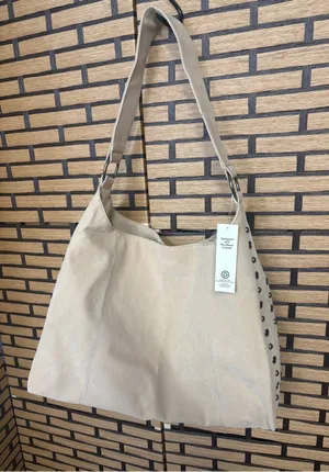 No boundaries tan studded shoulder handbag thumbnail 1
