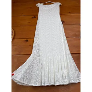 NWT Lulus Nadie White Lace Asymmetrical Midi Dress Bridal Bride Wedding Size M thumbnail 5