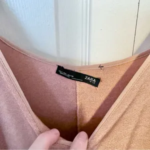 ZARA Nude slinky metallic maxi dress LARGE thumbnail 4