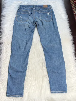 American Eagle Faded Distressed Low Rise Jeggings thumbnail 5