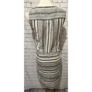 Anthropologie Drew Gray Stripe Tie Front Linen/rayon Dress Size S thumbnail 4