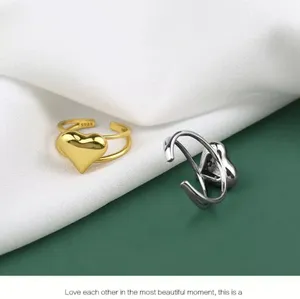 NEW 18k Gold Plated Polished Adjustable Heart Ring thumbnail 8
