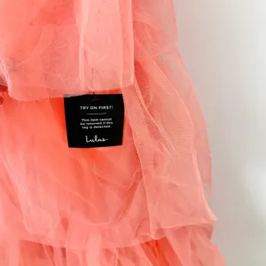 Lulus Tulle For Love Coral Pink Mesh Tulle Tiered Ruffled Maxi Dress Medium NWT thumbnail 7