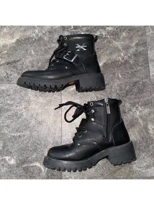 Xelement Black Leather Lace Up Boots Oil Resistant Style 2451 Size 7.5 thumbnail 2