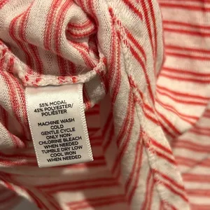 Ann Taylor‎ Loft Womens Medium Red White Striped Long Sleeve Modal Blend Shirt thumbnail 5