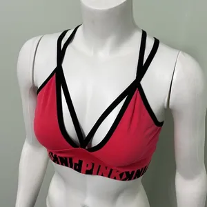PINK VS Cool & Comfy Strappy Bralette Medium Neon Candy Coral thumbnail 3