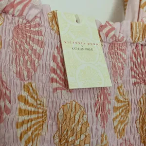 Victoria Dunn x Kathleen Maeve Taylor Linen-Blend Mini Dress (Sz L) Seashell NWT thumbnail 3