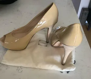 La Fenice Venezia nude patent leather peep toe heels platform high heel shoes 7 thumbnail 5