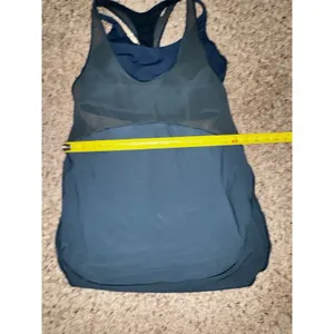 Lululemon Women’s Racerback Tank Built-In Bra Scoop Neck Stretch Blue/Green Med thumbnail 5
