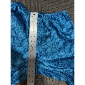 Morgan Taylor Intimates Pajama Set Women’s Small Blue Satin Snakeskin Pants/Tank thumbnail 11