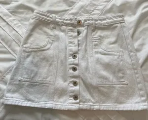 Mignon Jean White Denim Skirt thumbnail 3