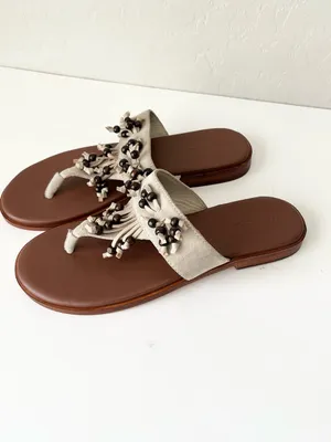 Free People Sadie fringe beaded leather sandals boho summer NEW 9 thumbnail 6