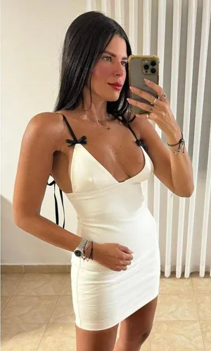 dress mini fitted bodycon white bow wedding party contain evening thumbnail 1