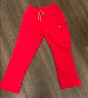 Figs High Waisted Dowa Scrub Pants Pop Red thumbnail 1