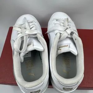PUMA Court Sneaker, White, Women's Casual Low Top Leather Shoes Size 6.5 thumbnail 6