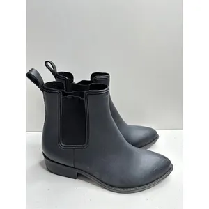 Jeffrey Campbell Rosana Black Matte Rubber Chelsea‎ Rain Boots Size 6 thumbnail 2