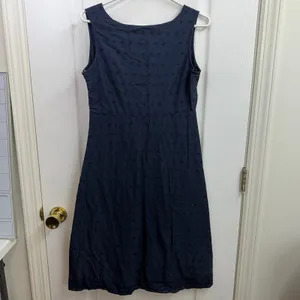 Tommy Hilfiger navy blue sleeveless embroidered hem zip casual knee dress small thumbnail 8