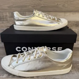 NEW Converse Chuck Taylor Dainty Lucky Ox Gold Metallic A15448C Women's Size 9.5 thumbnail 1