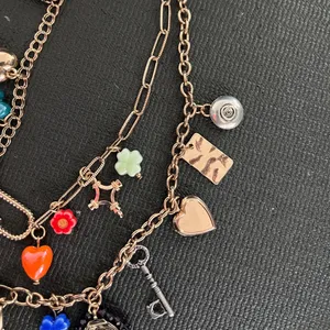 Free People 🍀Gold Charm Necklace with Multicolor Accents thumbnail 5
