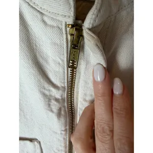 Current Elliott The Richland Coveralls Women Medium Ivory Denim Jumpsuit Utility thumbnail 7