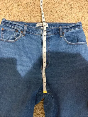 Abercrombie & Fitch Curve Love 90s Straight Ultra High Rise Jeans 32/14S SHORT thumbnail 13