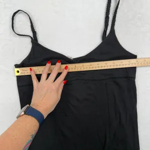 VTG Y2K Old Navy Large Cami Tank Top Lace Trim Babydoll Black Coquette Layering thumbnail 9