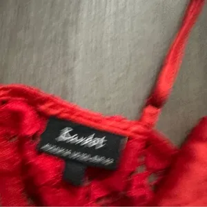 Bardot Sienna Ruby Red Floral Lace Bralette Sleeveless Crop Top Size‎ L thumbnail 3