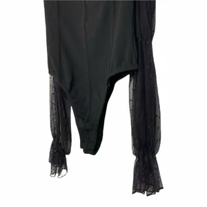 Missguided Bardot Robby Mesh Puff Sleeve Bodysuit‎ Size 4 NWT thumbnail 2