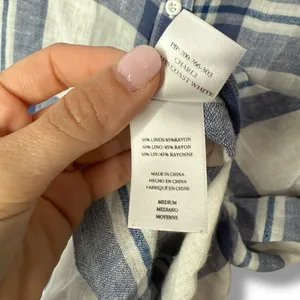 Rails Hunter‎ White Indigo Melange Plaid Women's Size M Long Sleeve Button Shirt thumbnail 3