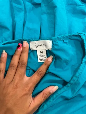 NWOT Japna Teal Poplin Mini Dress Size M thumbnail 3