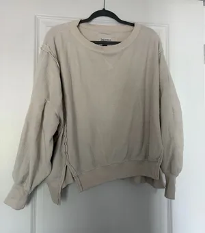 American Eagle Cream/White Oversized Cozy Pullover Sweater thumbnail 1