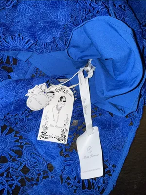 Miss Rosier Jochebed Blue Floral Appliqué Maxi Dress with Cut-Outs NWT thumbnail 6