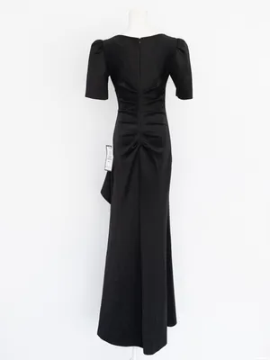 Xscape - ruffle puff-sleeve evening gown thumbnail 3