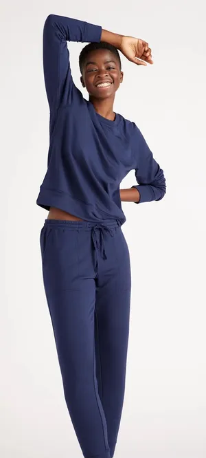Quince SuperSoft Fleece Crew — Navy thumbnail 1