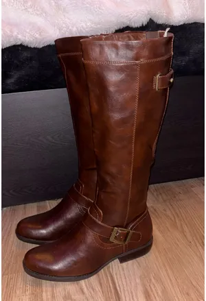 New Kim Rogers Jax Chestnut Brown Tall Riding Vegan Leather Boot thumbnail 2