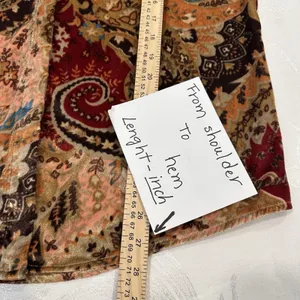 Soft Surroundings Size-S Montaigne Paisley Burnout Velvet‎ Tunic Shirt Blouse thumbnail 4