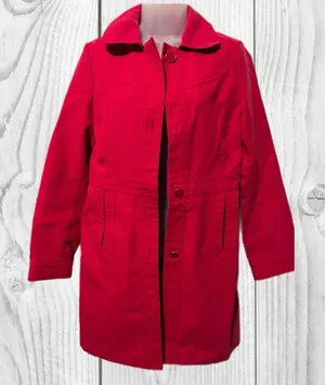 Banana Republic Elegant long Trench Coat size Medium Red everyday capsule‎ thumbnail 1