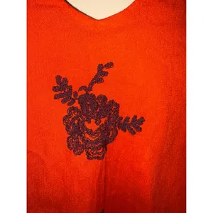Free People Orange Embroidered Floral Mini Dress Back Cutout XS Whimsigoth Boho thumbnail 5